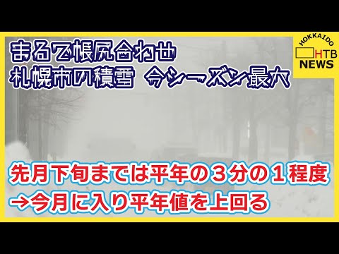 札幌市の積雪　今シーズン最大に　先月下旬までは平年の３分の１程度→今月に入り平年値を上回る