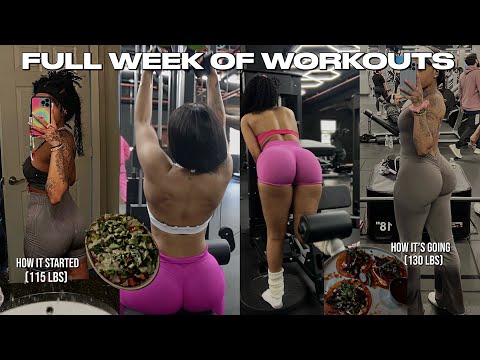 FULL WEEK OF WORKOUTS | What I Eat In A Day + HOW I GREW MY GLUTES  + Training For A HOURGLASS Shape