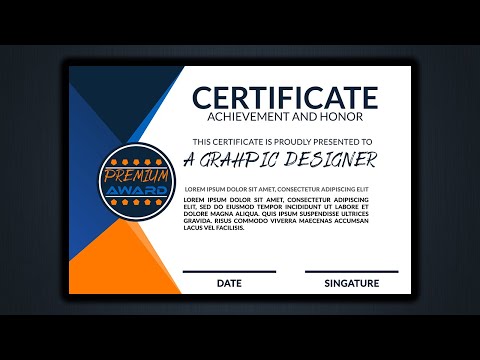 Certificate Template Design - Photoshop CC Tutorial