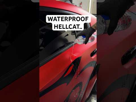We Made This Hellcat Waterproof..💧 #hellcat #custom #diy #race #racecars #transformation #shorts