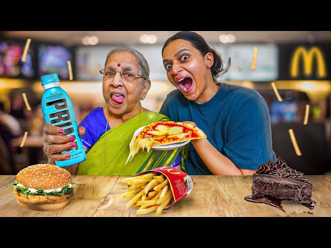 90 Year Old Nani tries Pizza 🍕 (First Time)