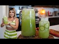 Making a Refreshing Fresa Pepino Lime Drink
