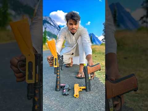 Mini toy gun unboxing and 4 gun testing #shortvideo