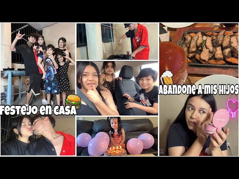 DEJE A MIS HIJOS ! 🫣 / festejamos en nuestra casita + Pau cumplió 4