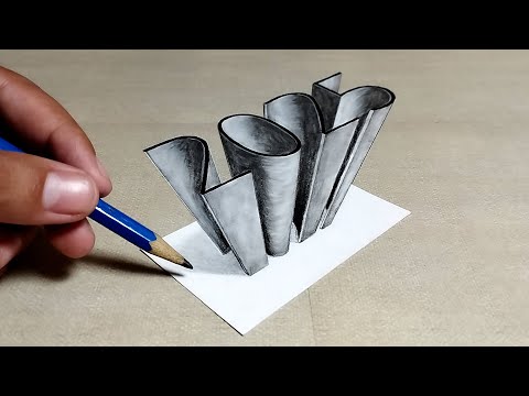 ✅ Dibujos 3D 👉 Como dibujar 2025 en 3D Ilusión 3D