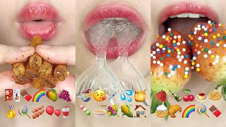 asmr 30 MINUTES EMOJI FOOD CHALLENGE (SATISFYING & RELAXING) 틱톡 이모지 먹방 모음 eating sounds