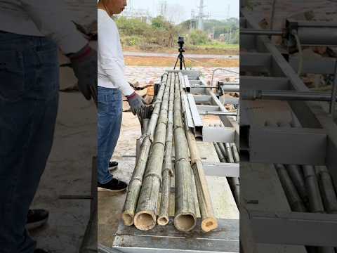 Bamboo Processing in Action”￼ #bamboo #woodworking #satisfying #tools ,