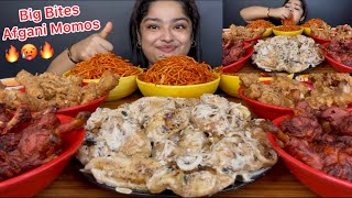 CREAMY AFGHANI CHICKEN MOMOS, SPICY CHICKEN & EGG SCHEZWAN NOODLES, BUTTERFLY FRIED CHICKEN,LOLLIPOP
