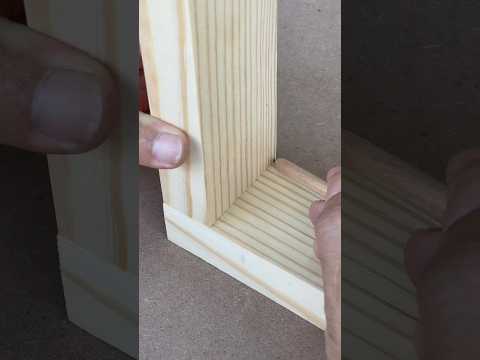 Simple and strong wood corner joint – woodworking tip. #woodworking #diy