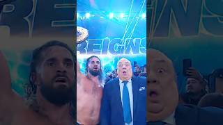 Paul Heyman’s eyes almost fell out of his head when Roman Reigns’ music hit 😌😳💀