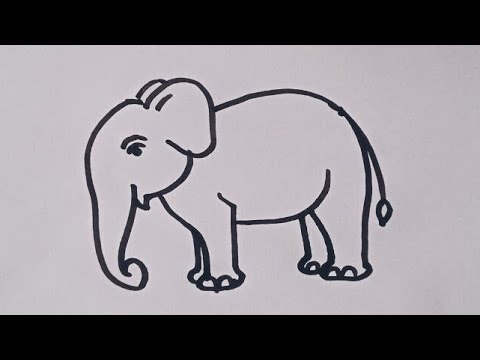 How to draw Elephant 🐘 easy step by step / Animal drawing / Elephant drawing tutorial