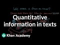 Understanding Quantitative Information in Texts