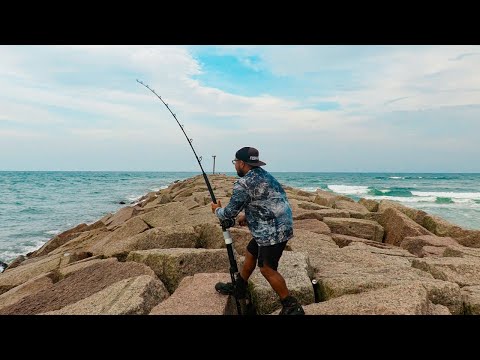 Almost got Spooled At East Cut Jetty, But I Got Revenge! - South Padre Island Jetty Fishing