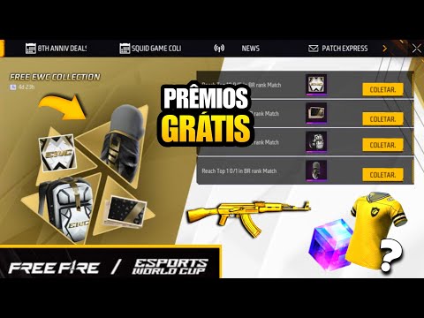 CORRE! SKINS GRÁTIS EWC, NOVA CAMISA FFWS E 2º CUBO GRÁTIS?  NOVIDADES FREE FIRE