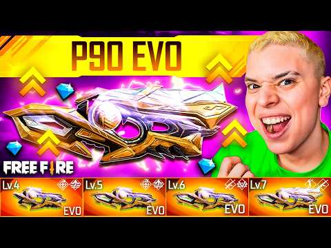 ¡CONSEGUÍ LA NUEVA P90 EVOLUTIVA A NIVEL MAXIMO ( 8 ) EN FREE FIRE! 🔥 LA MEJOR ARMA ACTUAL 🔥 !!