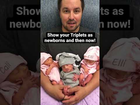 Show your newborn vs now challenge! #newbornvsnow #shorts #shortsvideo #triplets #family