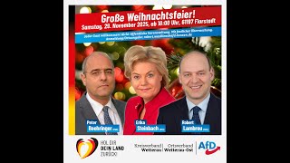 Weihnachtsfeier der AfD Wetterau mit Peter Böhringer, Erika Steinbach und Robert Lambrou 29.11.25