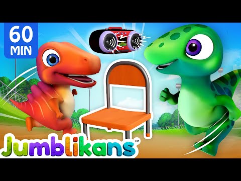 Musical Chair Song with Jumblikans Dinosaurs + More ChuChuTV Toddler Learning Videos