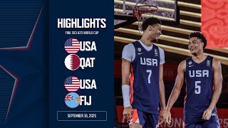 HIGHLIGHTS: USA vs Qatar/Fiji  | 2025 FIBA 3x3 U23 World Cup | Sept. 18, 2025