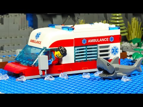 LEGO City Emergency Ambulance Crash River Accident