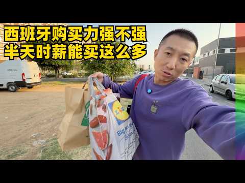 对比中英,西班牙亲测半天薪水购买力和物价,居然能买这么多,除超市还看了看其它生活成本,结果令人吃惊【北同】