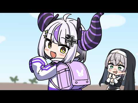 Danchou gives Lap-chan a school backpack and can’t take the cuteness【Hololive AnimatedClip/Eng sub】