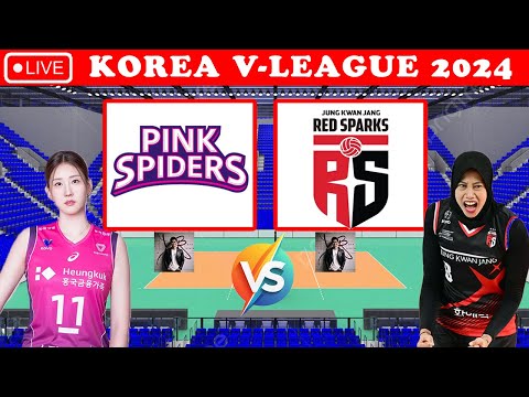 🟢LIVE PINK SPIDER VS RED SPARKS - VLEAGUE KOREA VOLLEYBALL 2024