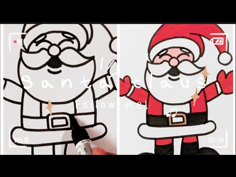 Easy Santa Claus drawing and colouring for kids and toddlers | Christmas | step by step