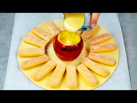 Dessert in 5 minutes! Just puff pastry and apples