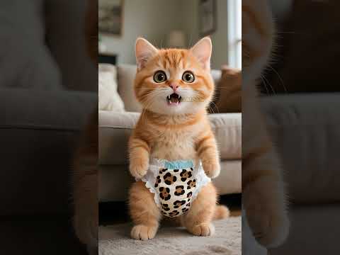 The kitten stopped the disaster in time and saved everyone.💙😼#catlovers #funnycat #cat