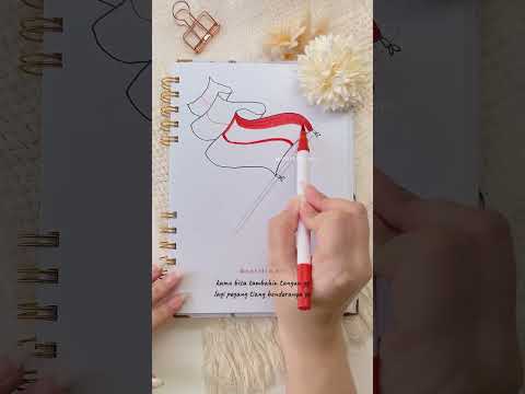 Tutorial Gambar Bendera Indonesia Aesthetic, Hari Kemerdekaan Indonesia @cathfloart