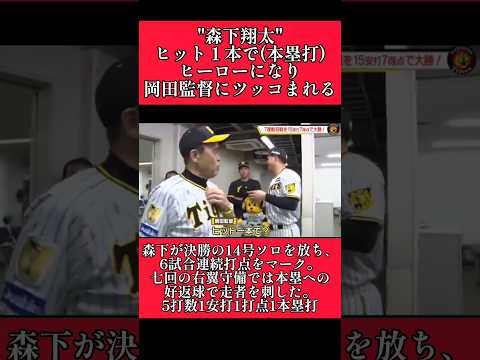 【阪神】"森下翔太"岡田監督にツッコまれる! #阪神 #阪神タイガース #森下翔太 #岡田彰布 #shorts