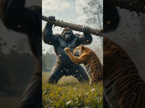 아기 고릴라 괴롭히다가 딱걸린 호랑이😱😡 | #호랑이 #고릴라 #모성애