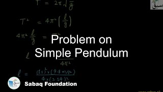 Problem on Simple Pendulum