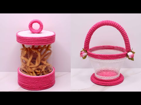 Recycle Plastic Bottles to make Beautiful Organizer | Daur ulang botol plastik jadi toples cantik