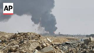 YouTube video thumbnail:  Black Smoke Seen in Riyadh as a Fire Breaks out at a Saudi oil Facility 