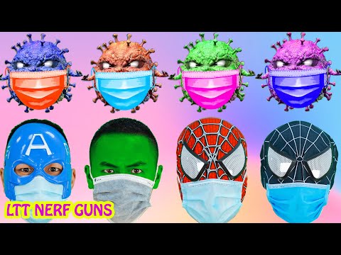 Pandemic and virus spread to superheroes ||  LTT Nerf Guns