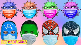 Pandemic and virus spread to superheroes ||  LTT Nerf Guns