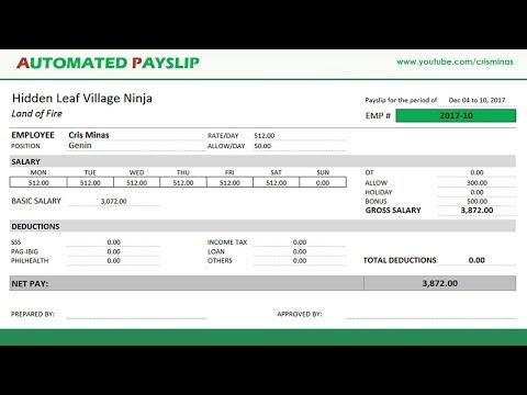 salary slip excel format