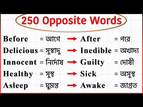 250 Opposite Words with Bangla Meaning // Bangla to English Word Meaning // Learn English Vocabulary