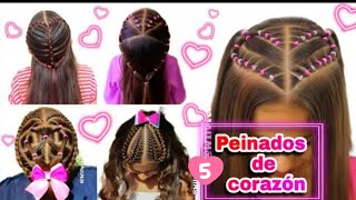 💕 5 IDEAS de Peinados fáciles para SAN VALENTIN / PEINADOS DE CORAZÓN 💕