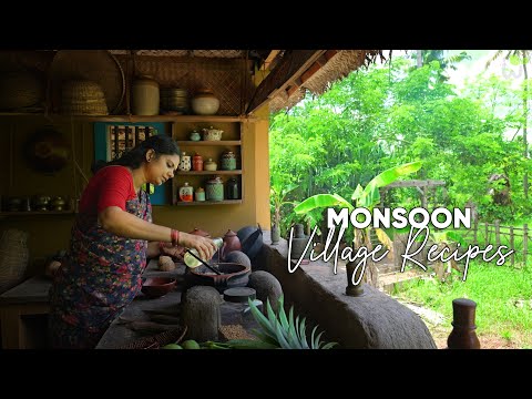 Traditional Kerala Shallots Curry with Okra Fry | Monsoon Village Recipe | Kerala Rainy Day Lunch.