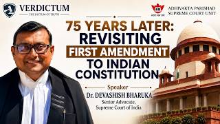 Dr. Devashish Bharuka speaking on first amendment to constitution