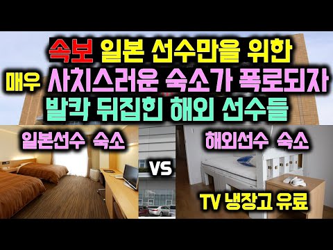 속보! 사치스러운 일본선수만을 위한 숙소가 폭로되자 발칵 뒤집힌 해외 선수들! 해외선수들 TV와 냉장고는 유료! 현격에 차이에 경악!