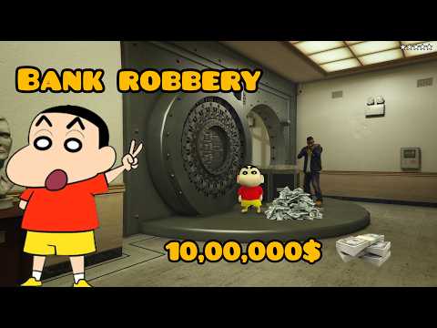 Shinchan And Franklin Big Bank Robbery 10,00,000 $ Missing#shorts #gta #youtubeshorts