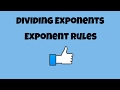 Dividing Exponents with Like Bases