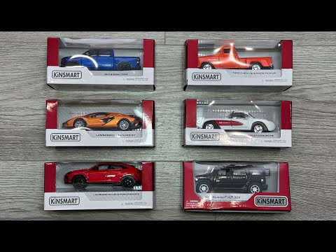 Unboxing Different Kinsmart Metal Scale Diecast Cars / Lamborghini, RAM, Chevrolet
