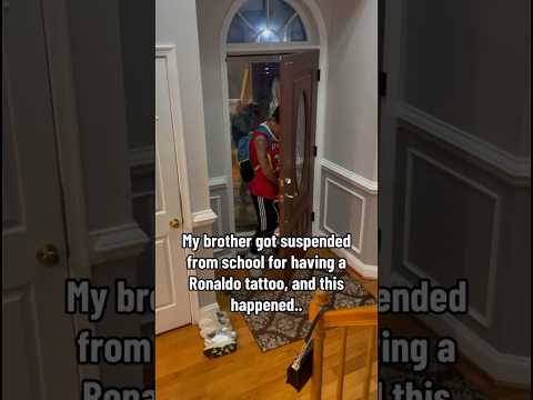 My Brother Got Suspended From School For Having A Ronaldo Tattoo.. #shorts #funnyvideo #viralvideo