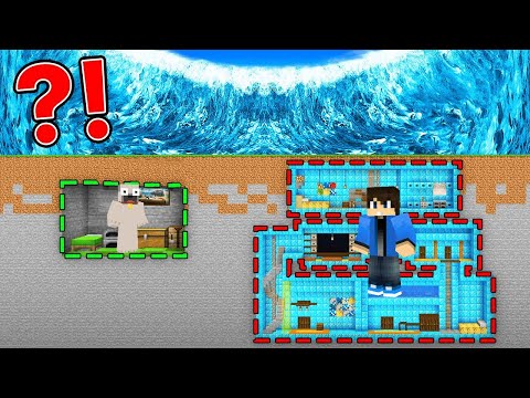 Kiis KICSI és Dani ÓRIÁS Bunker vs TSUNAMI a Minecraftban!