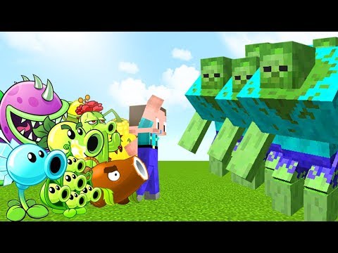 PLANTAS VS ZOMBIES MUTANTES EN MINECRAFT - RETO DE LA BASE VS APOCALIPSIS
